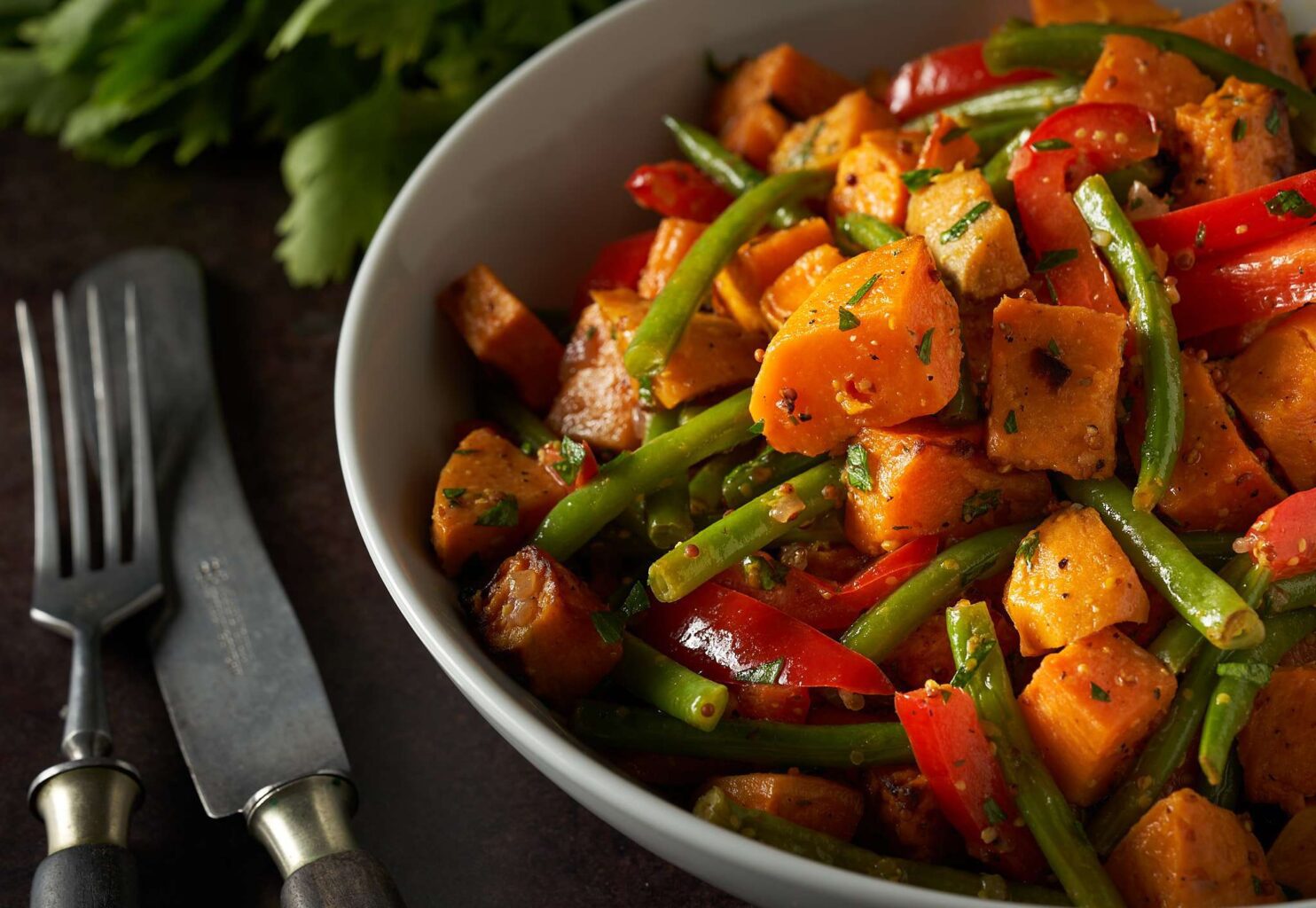 Sweet Potato and green bean BBQ Salad