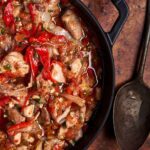 photo of Italian Chicken with Peppers in a rustic setting