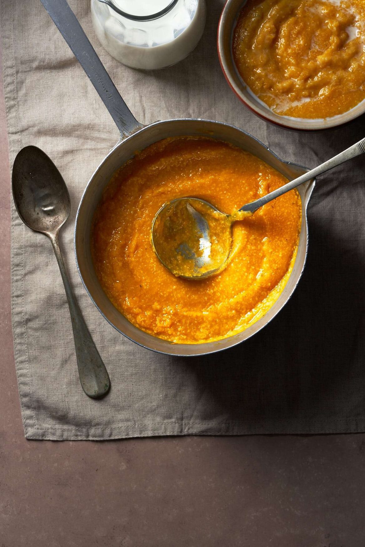 photo of Zuf from the Friuli region - a rustic farmer's pumpkin porridge breakfast