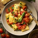 image of paccheri allo scarpariello, a simple pasta of tomatoes and Paccheri Pasta from Naples