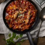 image of trippa alla romana, a regional italian tripe dish from Roma in a rustic setting