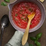 rustic image of Napoletana tomato sauce from Italy's Campania region