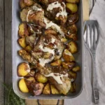 image of the Rome Easter dish Abbacchio alla Romana in a rustic setting