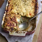 rustic image of Easter Lamb Lasagne from Emilia Romagna in Italy