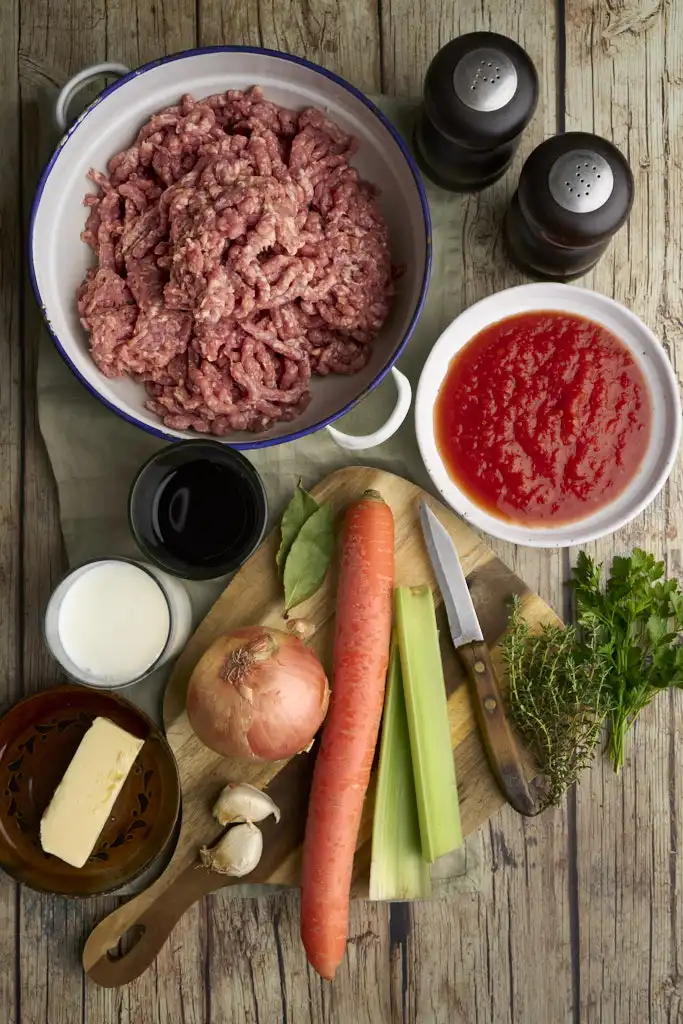 image of ingredients for Easter Lamb Lasagne from Emilia Romagna in Italy