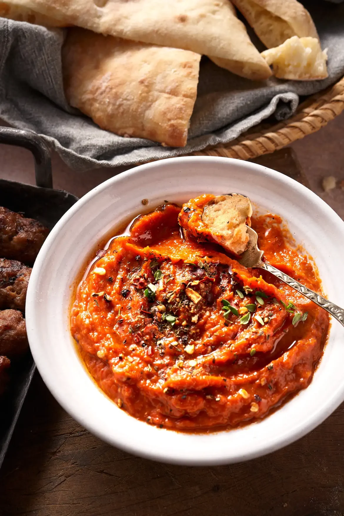 Ajvar – Friuli Pepper and Eggplant Dip image of ajvar, a slightly spcy dip made with peppers, typically served with grilled meats in Friuli and Slovenia