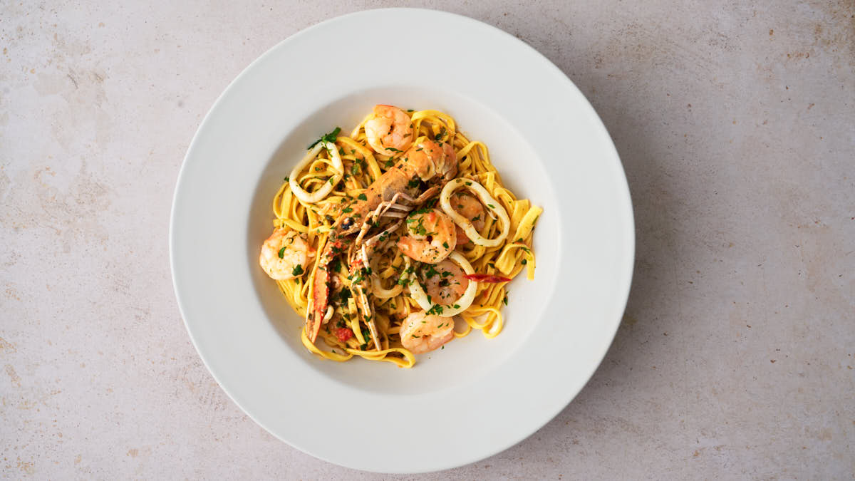 image of seafood with pasta from Abruzzo