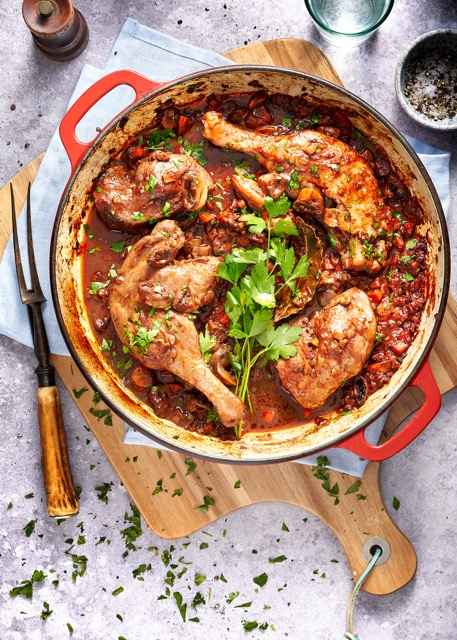 image of antra in amid, a friuli stewed duck recipe in a rustic setting